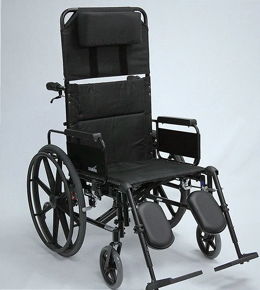 20" Extra Wide Full Armrests Lightweight Reclining Wheelchair Recliner KM5000F20