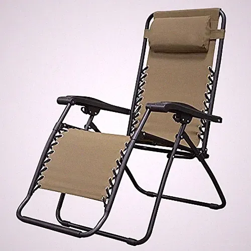 CARAVAN SPORTS ZERO GRAVITY OUTDOOR FOLDING PATIO LOUNGE CHAIR - BEIGE