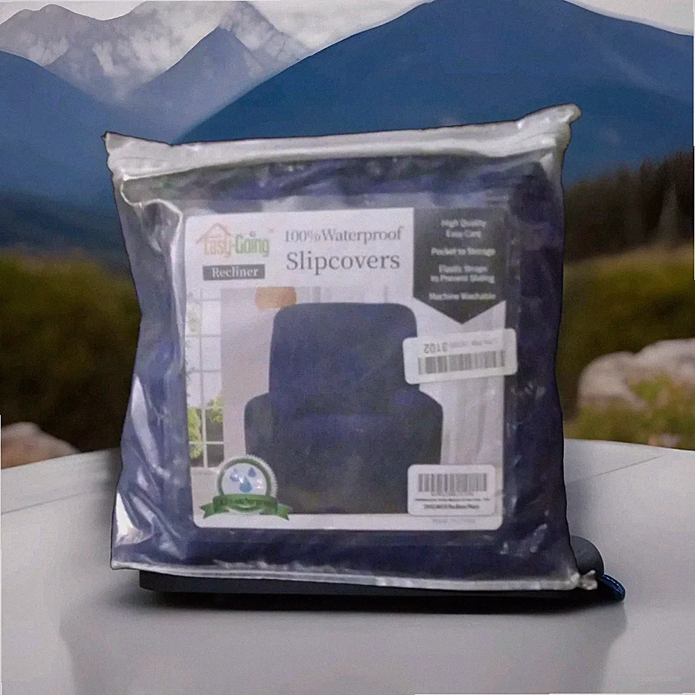 Easy Going Recliner Slip Cover 100% Waterproof Dark Blue