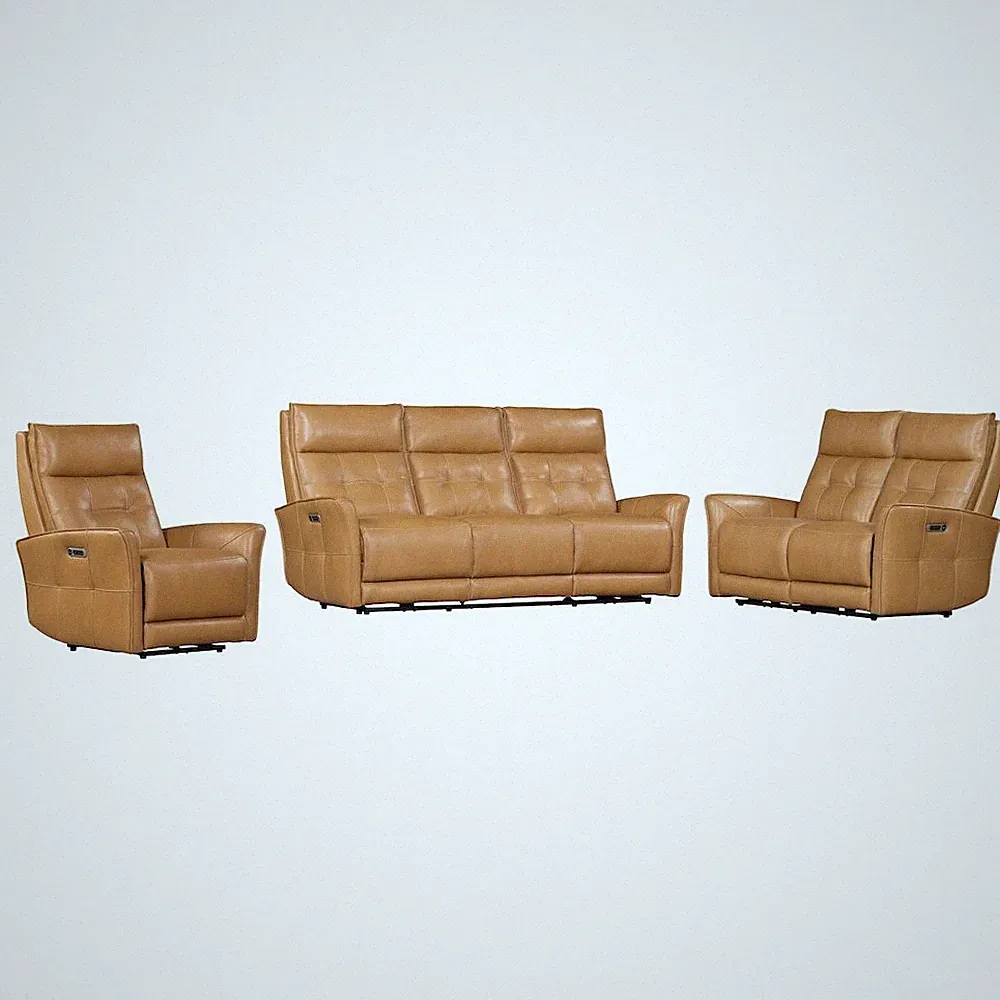 Gershwin - Lucca Butterscotch Power Reclining Sofa Loveseat and Recliner