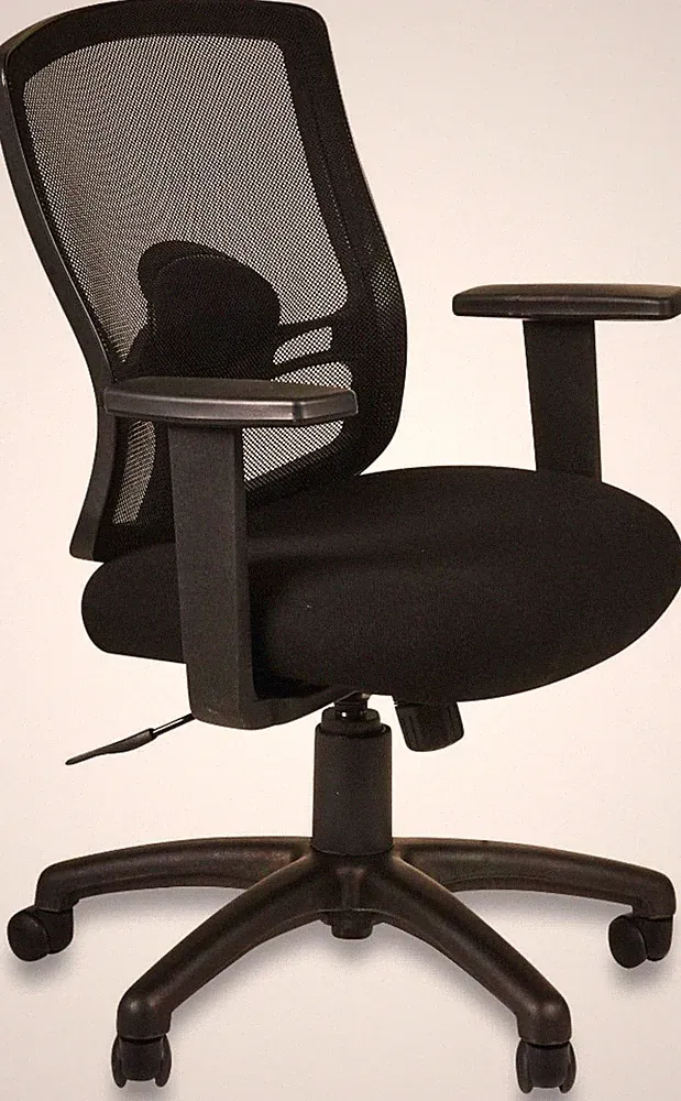Petite Black Mesh Mid-Back Swivel/Tilt Chair by Etros Series