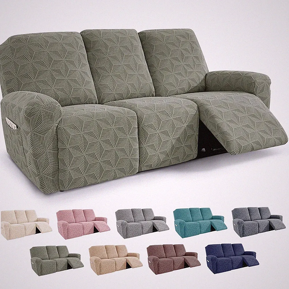 Recliner Sofa Cover, Non-Slip 3-Seat Reclining Couch Cover with Elastic Strap...