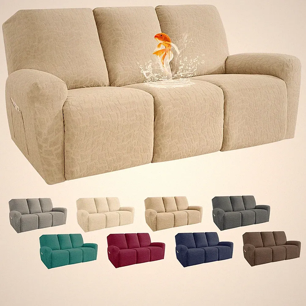 Waterproof Recliner Sofa Covers 5 Pieces Stretch Recliner Couch Cover for Rec...